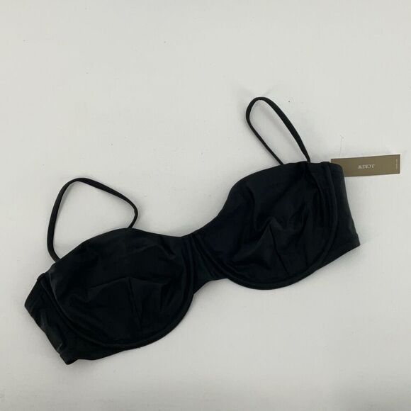 J. Crew Black BX612 Balconette Underwire Bikini Top Swimsuit Size 42D NWT - Picture 2 of 3